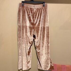 PINK Victoria's Secret Velour Pants in Shimmering Tan Size Large